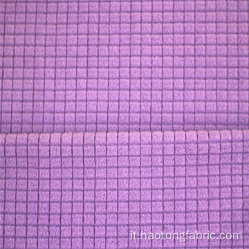 Tessuti in pile spazzolato a quadri jacquard a quadri viola